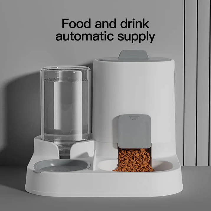 Automated Gravity-Fed Cat Water Dispenser & Feeder